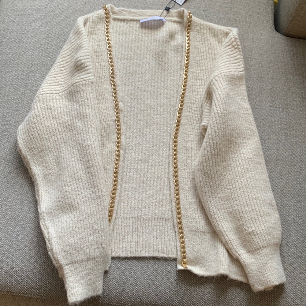 Mango cardigan with chain detail.(NWT)